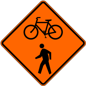 W11-15 Bicycle And Pedestrian On Road Warning Sign - H.I.P.